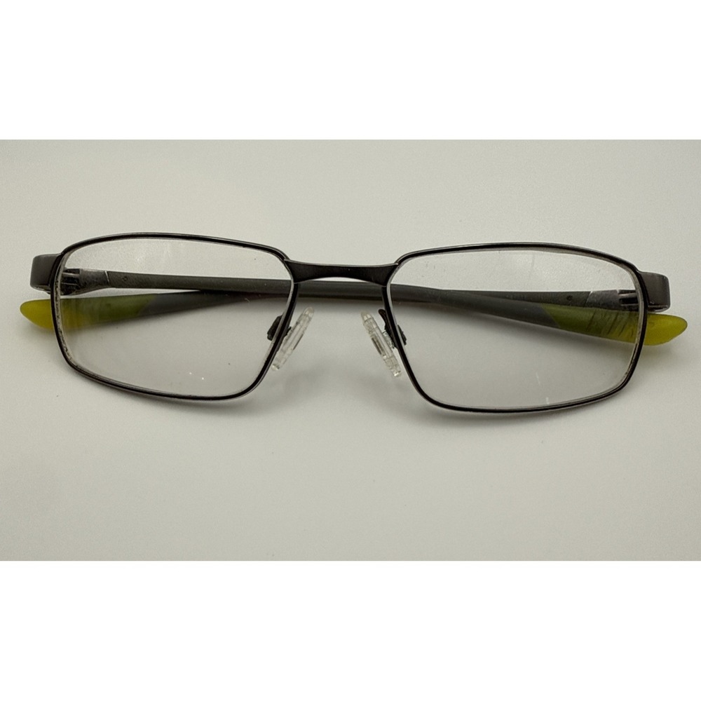 Nike Eyeglasses Frames Only, NIKE 54-17 Black/Yellow- Silver Metal Frames